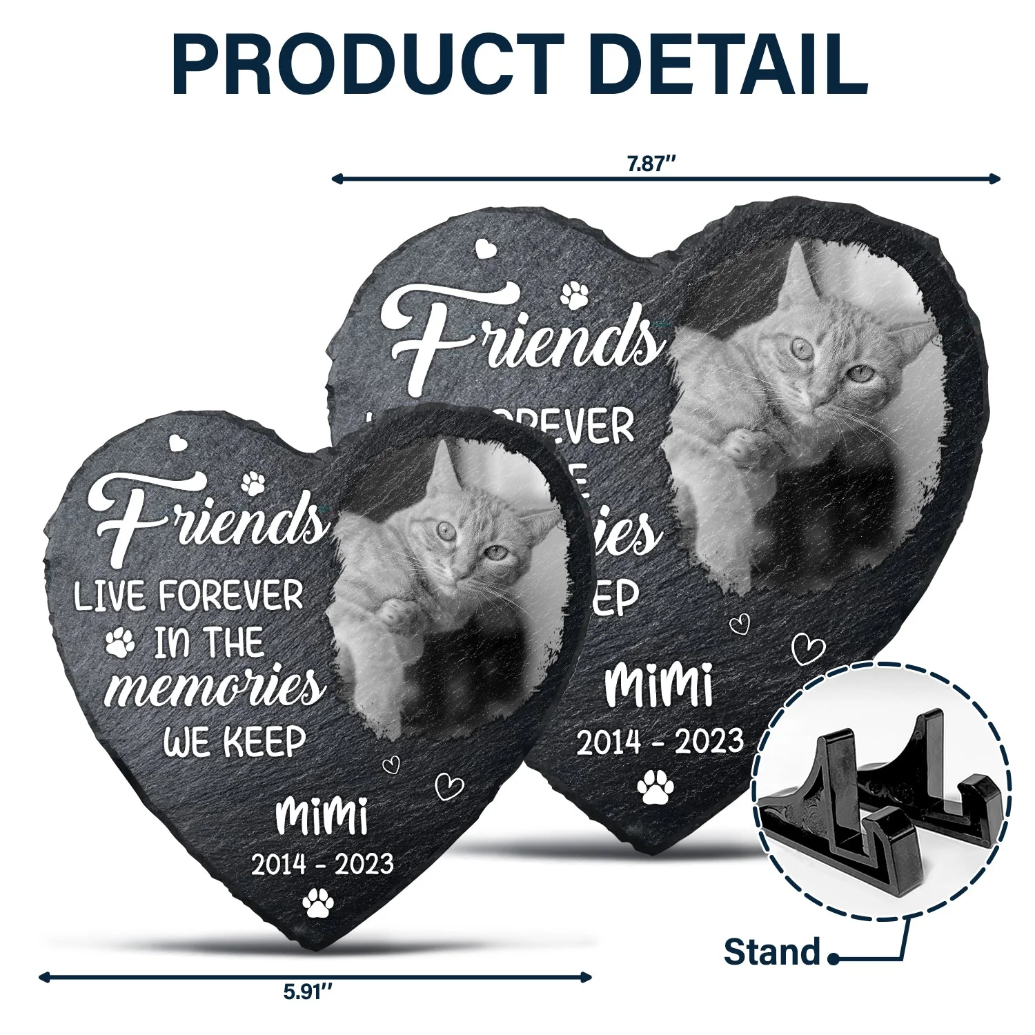 Custom Photo Once By My Side Forever In My Heart - Memorial Gift For Loss Pet, Gift For Pet Lovers - Personalized Heart Memorial Garden Stone - Image 5