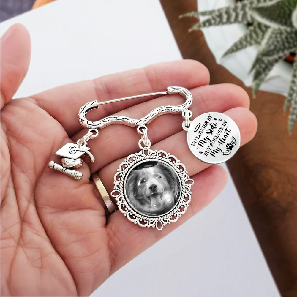 Custom Photo Once By My Side Forever In My Heart - Personalized Graduation Tassel Pin - Image 5