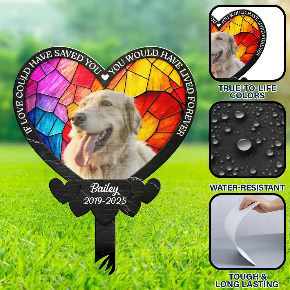 Custom Photo Once By My Side Forever In My Heart - Personalized Metal Garden Stake - Image 7