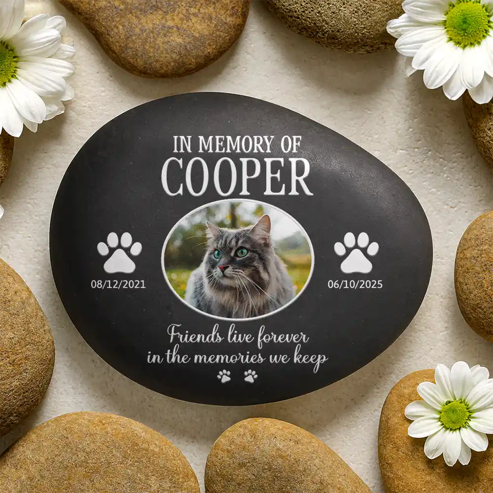 Custom Photo Once By My Side Forever In My Heart - Personalized Printed Rock - Image 2