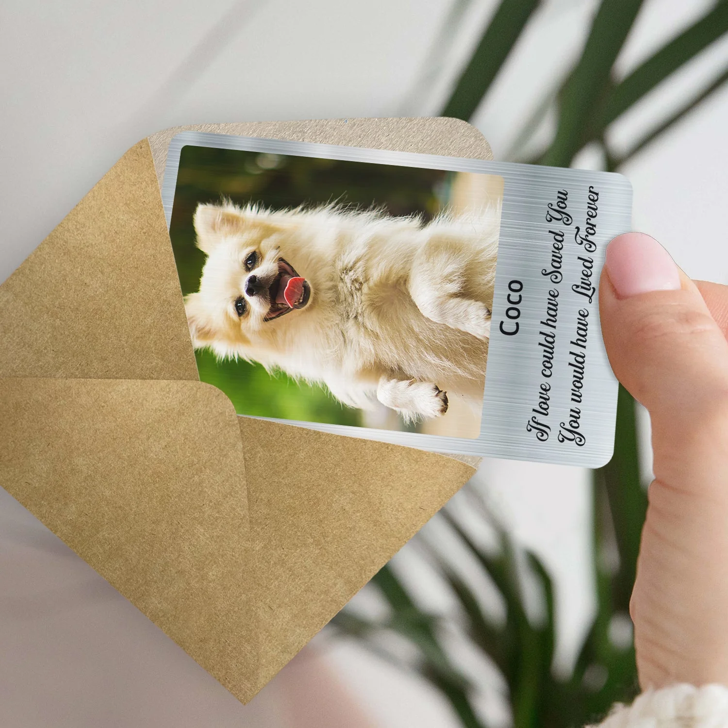 Custom Photo Once By My Side - Memorial Gift For Dog Lovers, Cat Lovers - Personalized Aluminum Wallet Card - Image 4