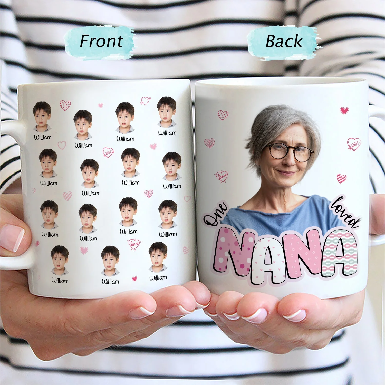 Custom Photo One Loved Grandma Mama - Gift For Mom, Mother, Nana, Grandmother - Personalized Mug - Image 3