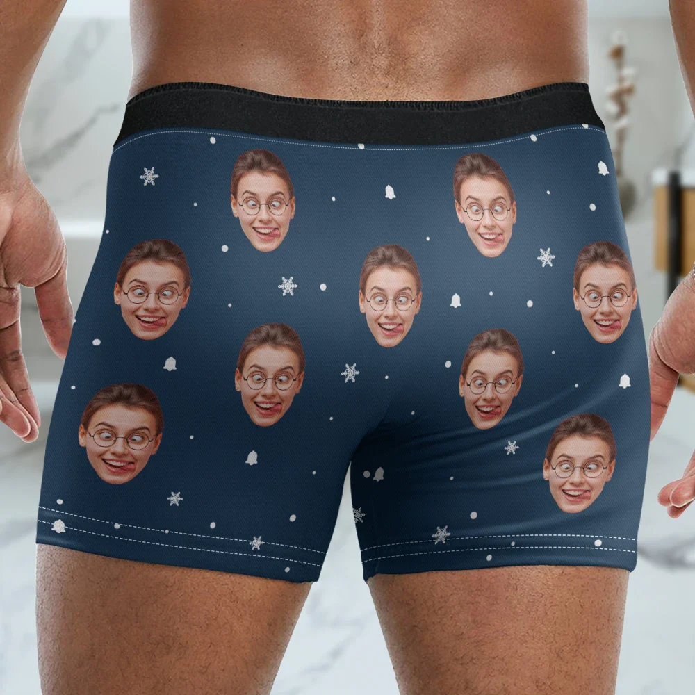 Custom Photo Only You Can Jingle My Bell - Personalized Men's Boxer Briefs - Image 5