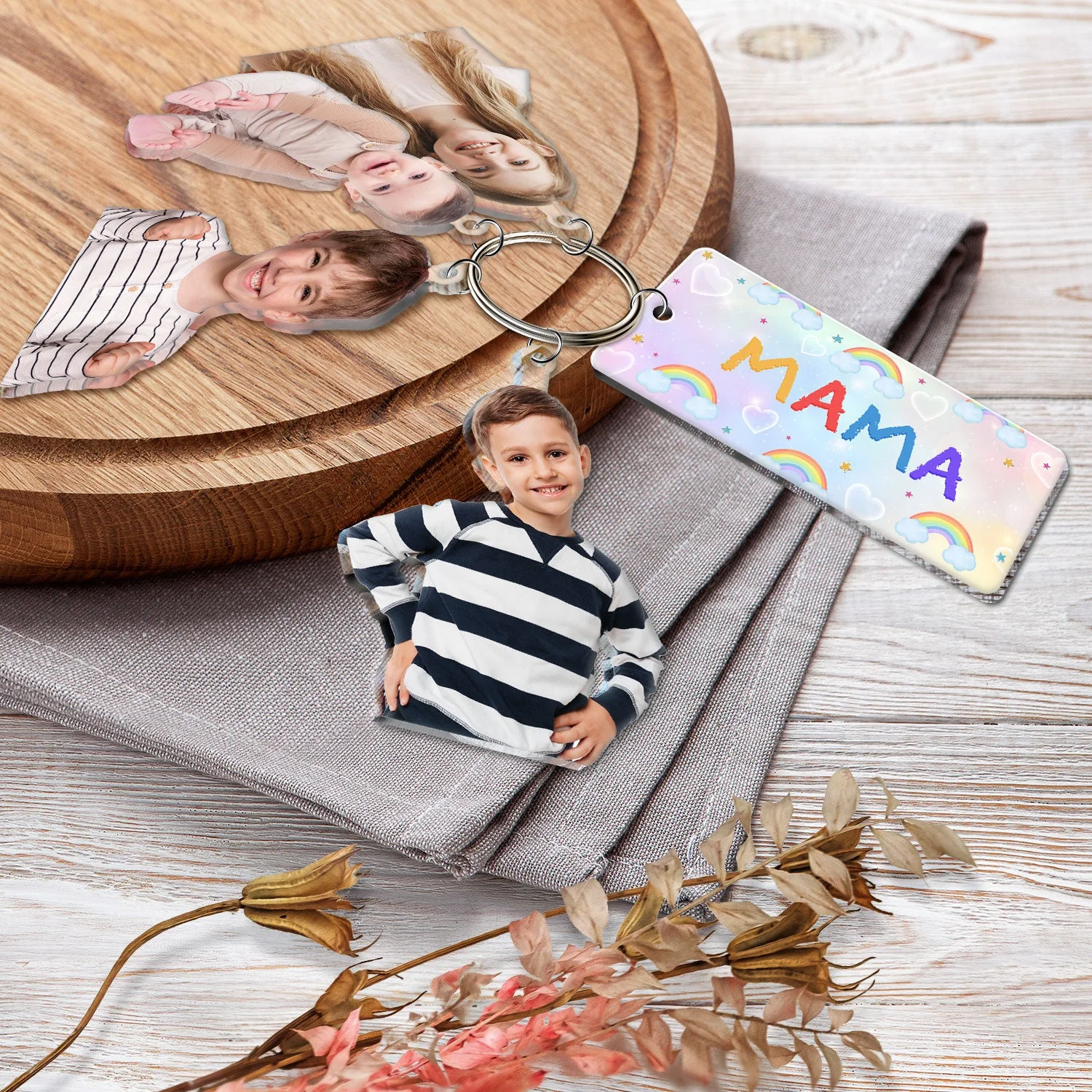 Custom Photo Our Grandkids - Loving Gift For Grandma, Grandparents, Mother - Personalized Acrylic Tag Keychain - Image 5