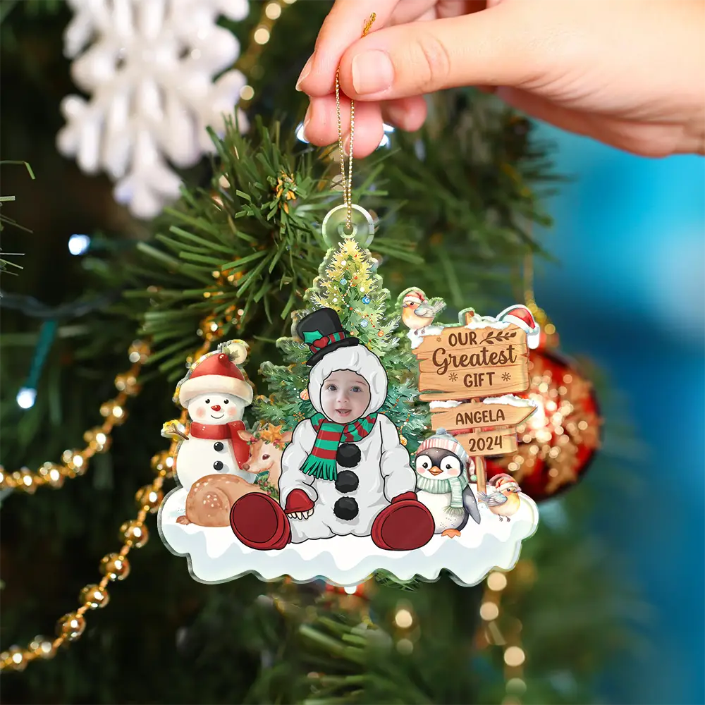 Custom Photo Our Greatest Gift - Personalized Custom Shaped Acrylic Ornament - Image 5