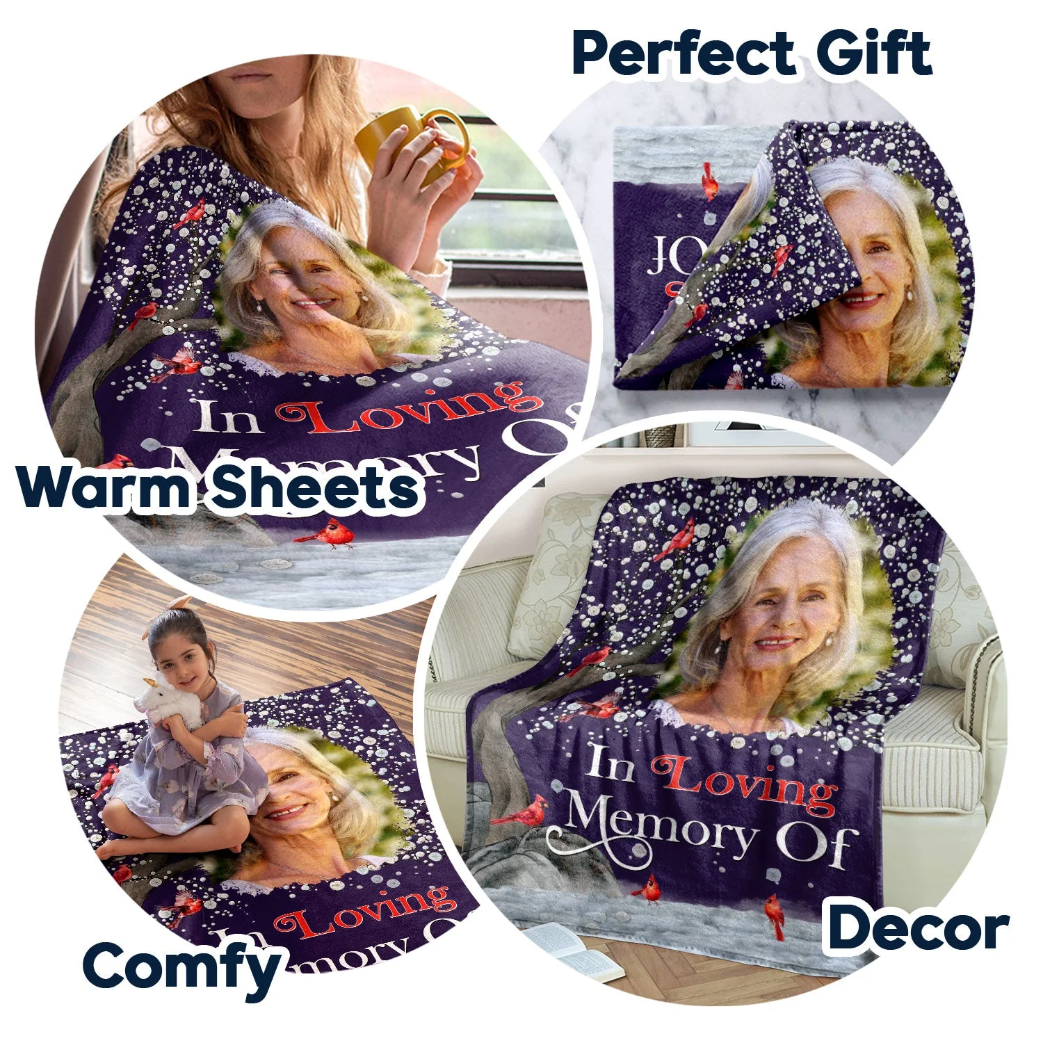 Custom Photo Our Love For You Will Never Cease - Memorial Gift For Family, Siblings, Friends - Personalized Fleece Blanket - Image 7