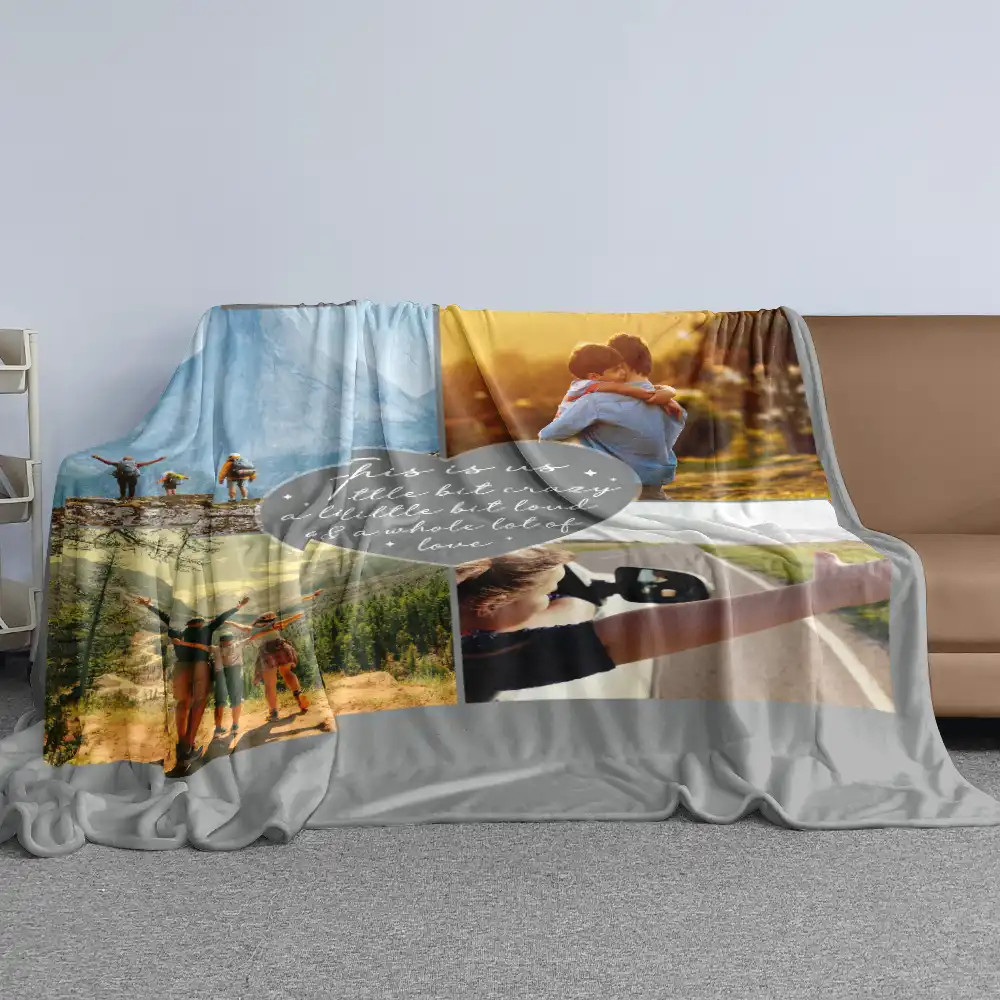 Custom Photo Our Love Story Family Couple - Personalized Oversized Blanket - Image 6