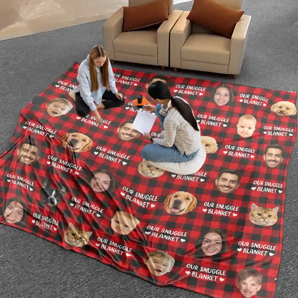 Custom Photo Our Snuggle Blanket Family Couple - Personalized Oversized Blanket - Image 3