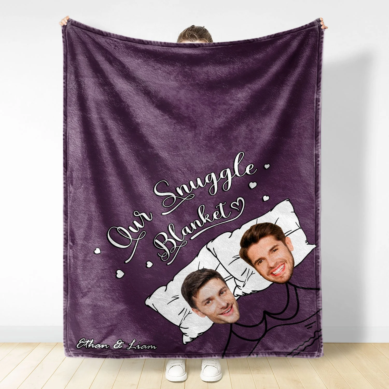 Custom Photo Our Snuggle Blanket Funny - Gift For Couple - Personalized Custom Fleece Blanket - Image 2
