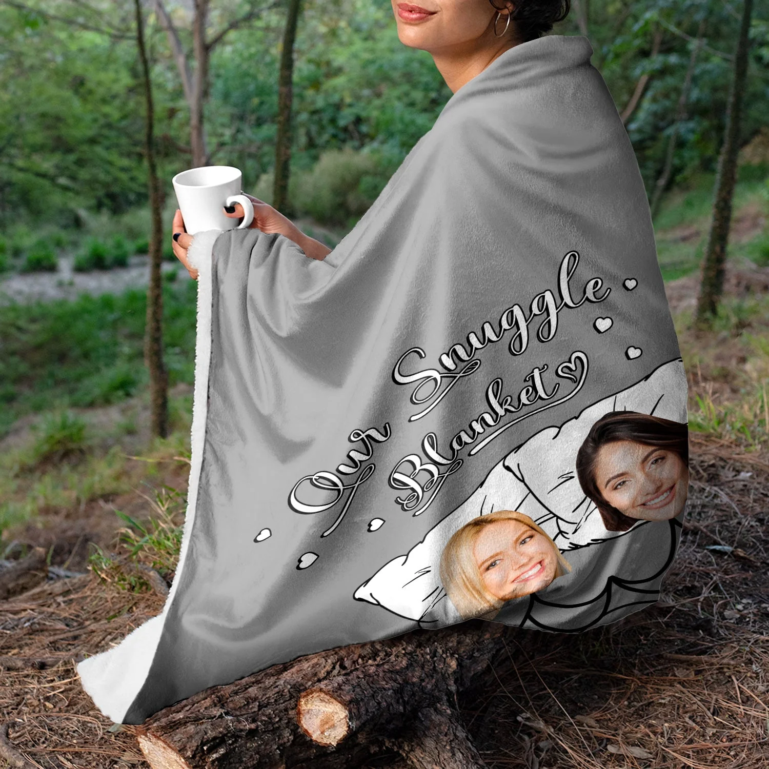 Custom Photo Our Snuggle Blanket Funny - Gift For Couple - Personalized Custom Fleece Blanket - Image 3