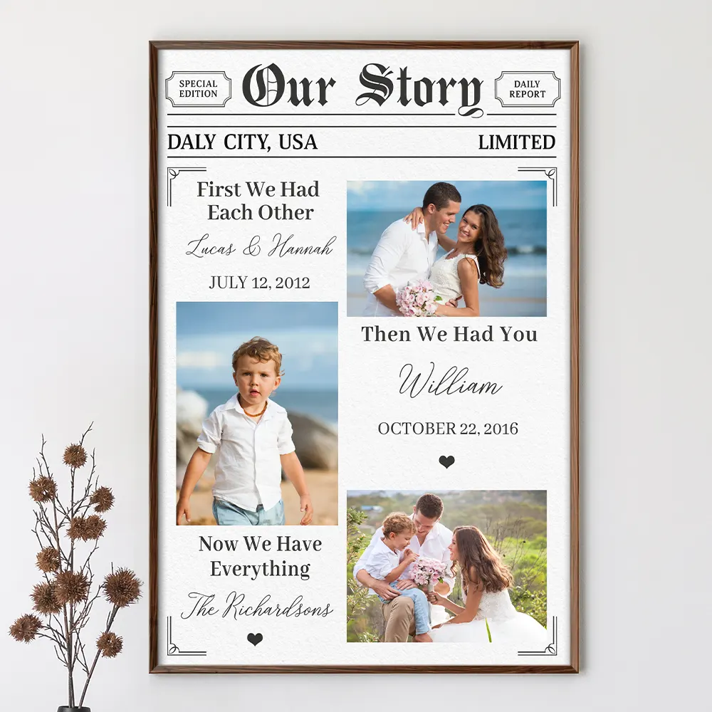 Custom Photo Our Story Family Now We Have Everything - Personalized Poster - Image 2