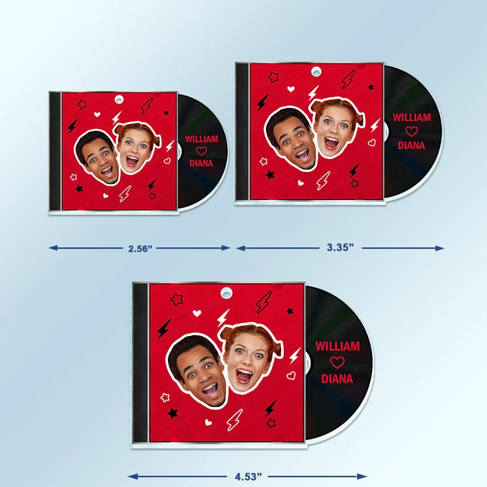 Custom Photo Outline CD Couple - Personalized Acrylic Car Hanger - Image 5