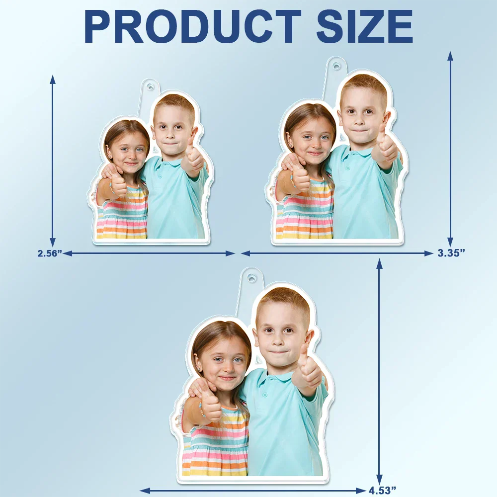Custom Photo Outline Couple Family Besties - Personalized Acrylic Car Hanger - Image 5