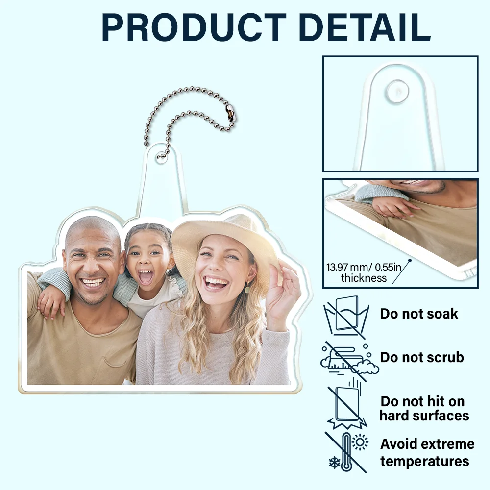 Custom Photo Outline Couple Family Besties - Personalized Acrylic Car Hanger - Image 6