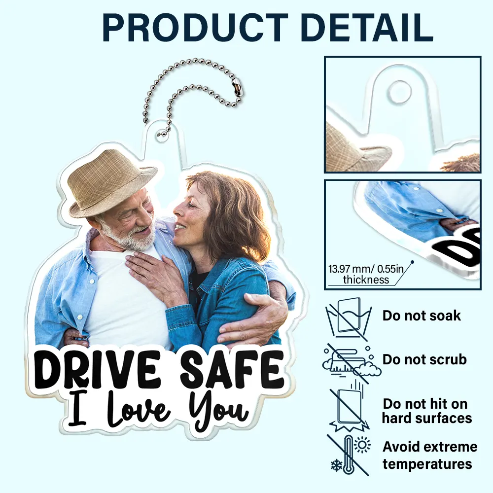 Custom Photo Outline Drive Safe - Personalized Acrylic Car Hanger - Image 6