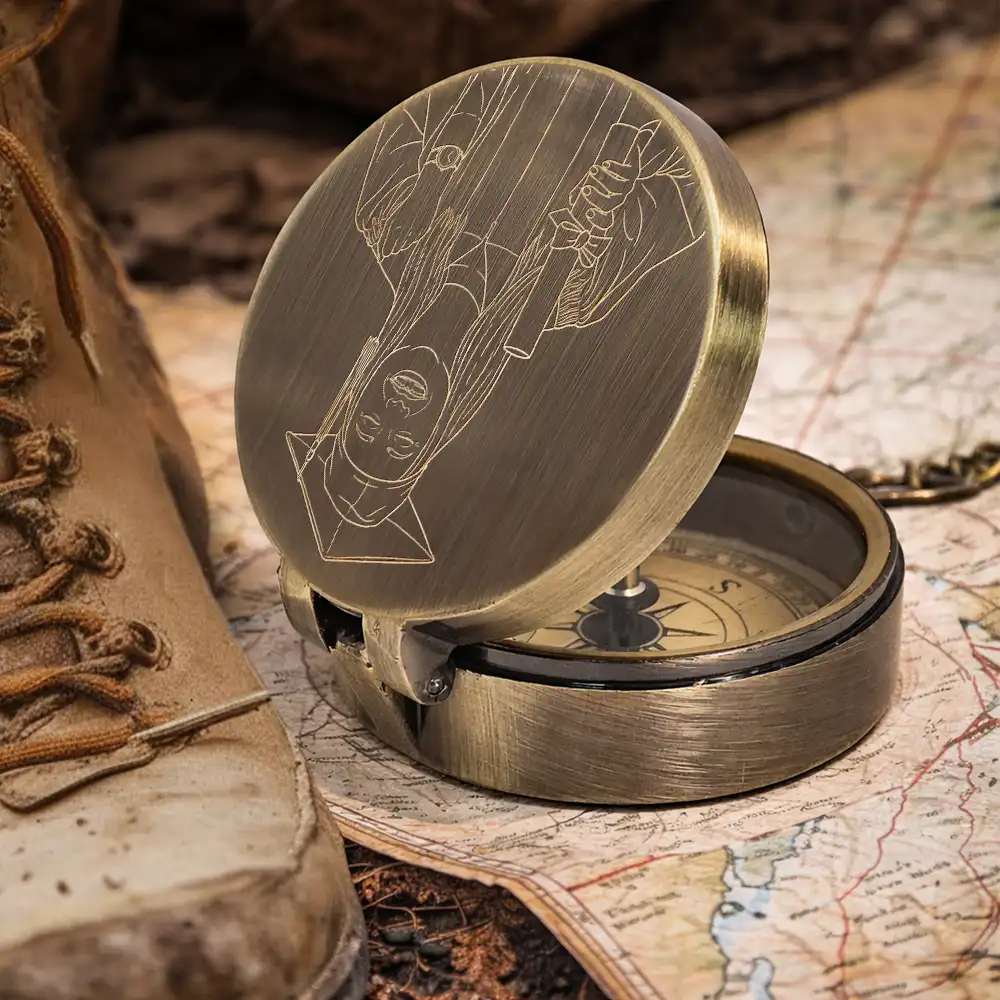 Custom Photo Outline Sketch Take Pride In How Far You've Come - Personalized Engraved Brass Compass - Image 6