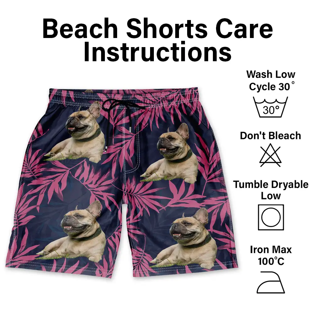 Custom Photo Palm Leaf Vacation Vibe - Personalized Unisex Beach Shorts - Image 7