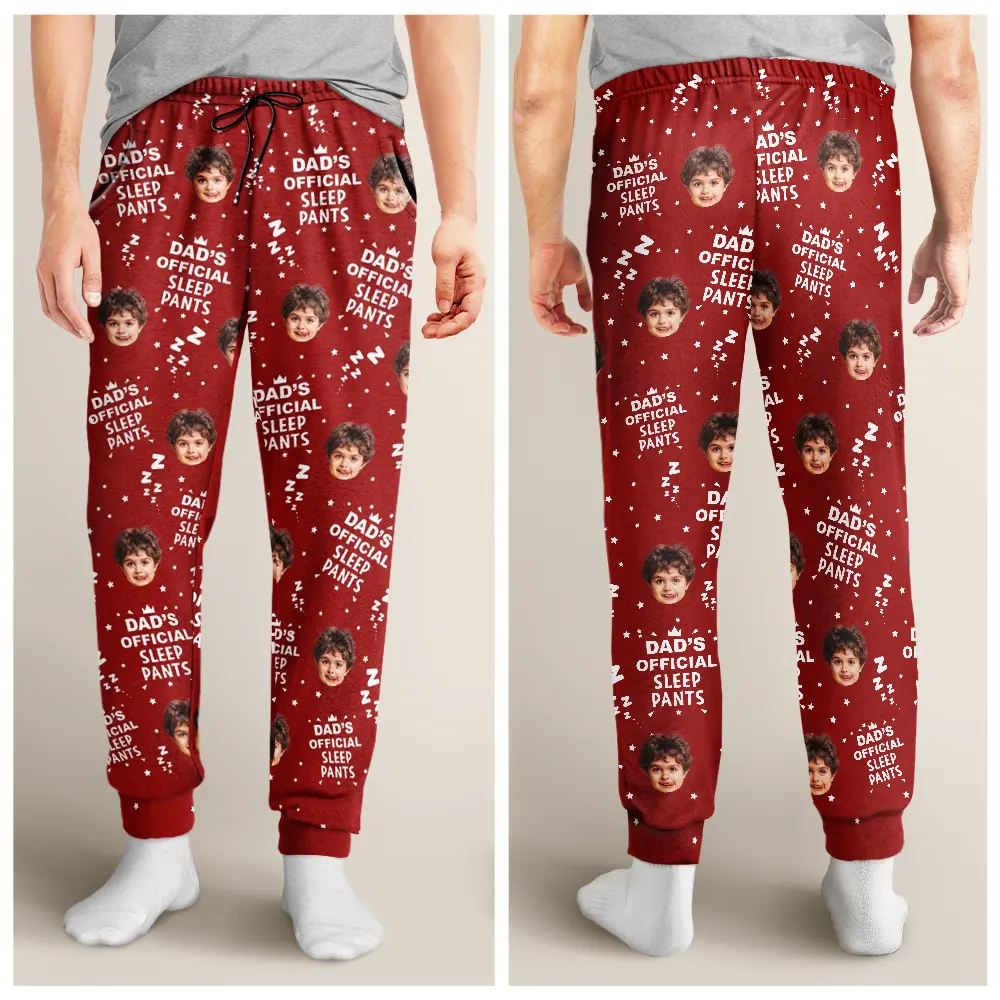 Custom Photo Papa's Official Sleep Pants - Personalized Pajama Pants - Image 5