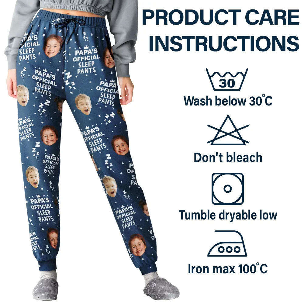 Custom Photo Papa's Official Sleep Pants - Personalized Pajama Pants - Image 6