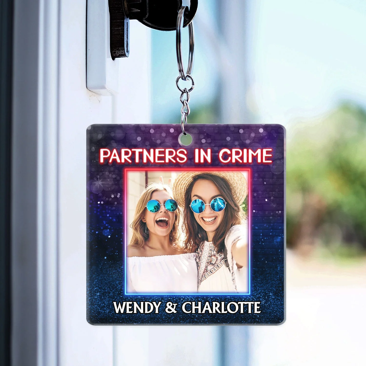 Custom Photo Partners In Crime Just Remember If We Get Caught Best Friends - Bestie BFF Gift - Personalized Custom Acrylic Keychain - Image 3