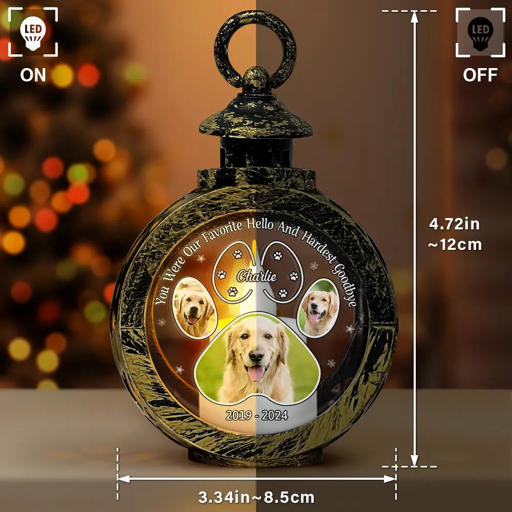 Custom Photo Pawprint Your Light Will Always Shine In Our Hearts - Personalized Candlelight Lantern Ornament - Image 3