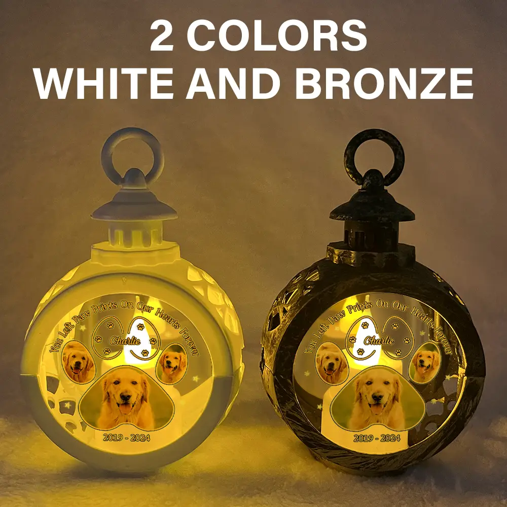 Custom Photo Pawprint Your Light Will Always Shine In Our Hearts - Personalized Candlelight Lantern Ornament - Image 5