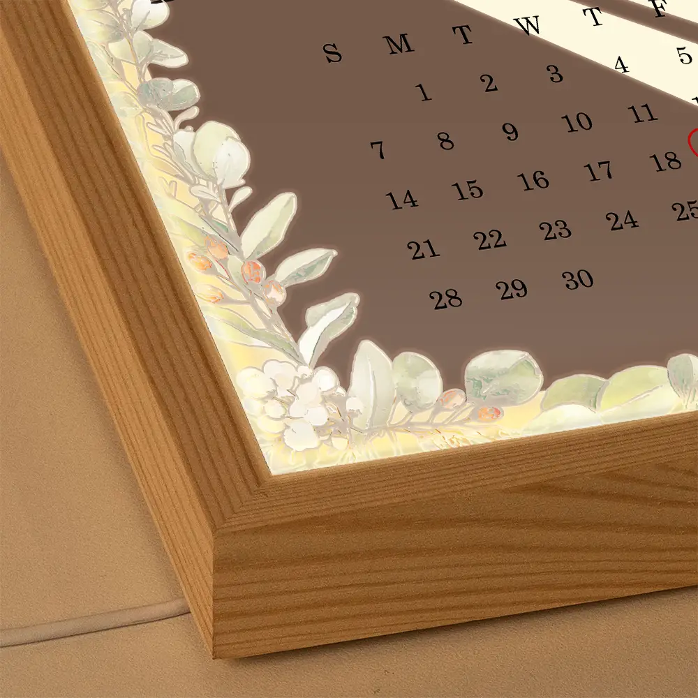 Custom Photo Pencil Drawing Couple The Year We Got Married Light Painting - Personalized Light Up Picture Frame - Image 5