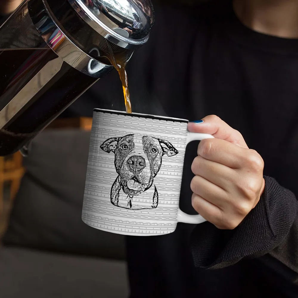 Custom Photo Pencil Drawing Dog Cat Parents Hidden Message - Personalized White Edge-to-Edge Mug - Image 5