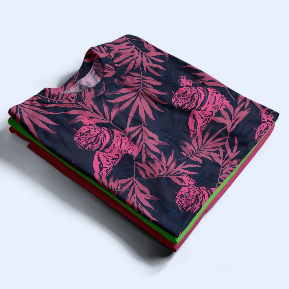 Custom Photo Pencil Drawing Palm Leaf Vacation Vibe - Personalized Full Print T Shirt - Image 5