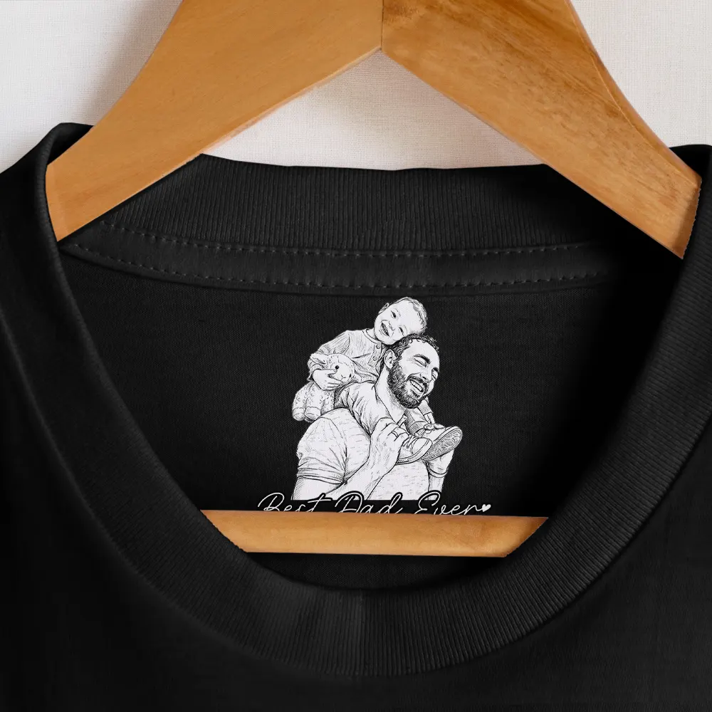 Custom Photo Pencil Sketch Art Family Dog Cat Portrait - Personalized T Shirt - Image 8