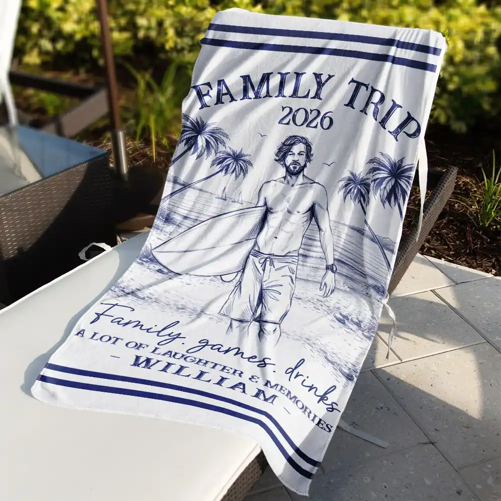 Custom Photo Pencil Sketch Art Girls Trip A Lot Of Laughter & Memories - Personalized Beach Towel - Image 4