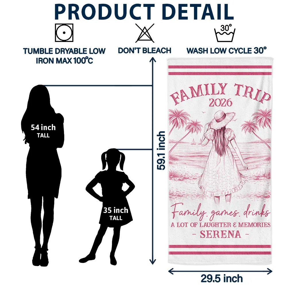 Custom Photo Pencil Sketch Art Girls Trip A Lot Of Laughter & Memories - Personalized Beach Towel - Image 7