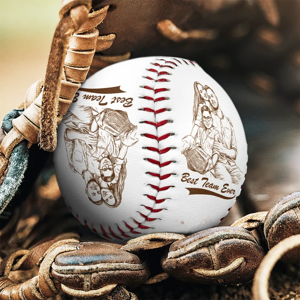 Custom Photo Pencil Sketch Baseball Dad Family Photo - Personalized Baseball, Softball - Image 5