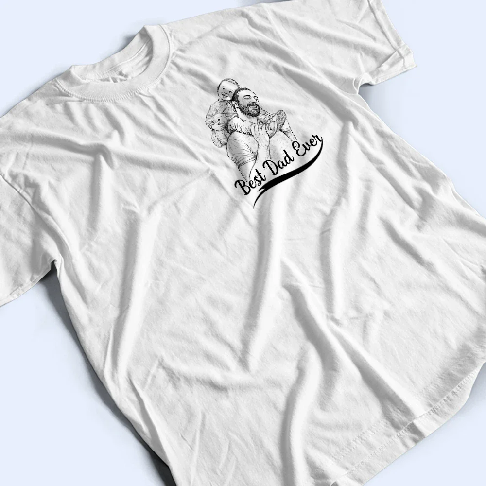 Custom Photo Pencil Sketch Best Dad Mom Ever Baseball - Personalized T Shirt - Image 5