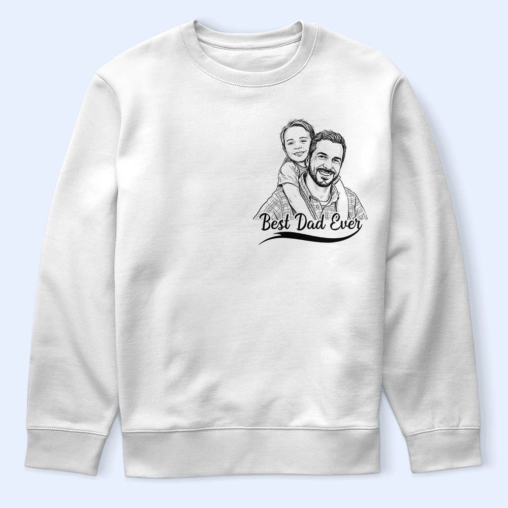 Custom Photo Pencil Sketch Best Dad Mom Ever Baseball - Personalized T Shirt - Image 7