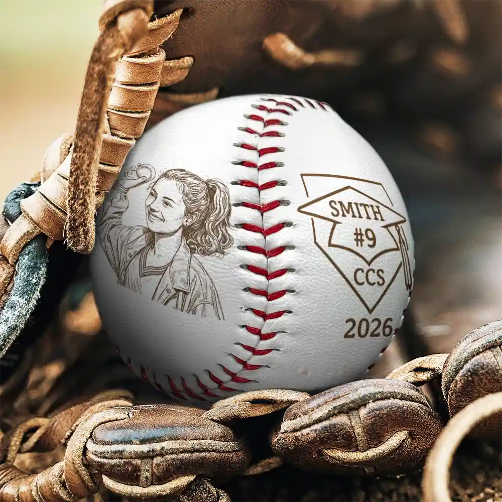 Custom Photo Pencil Sketch Graduate Senior School Baseball Lover - Personalized Baseball, Softball - Image 5