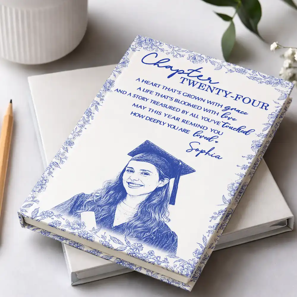 Custom Photo Pencil Sketch New Chapter Remind You How Deeply You Are Loved - Personalized Hardcover Journal - Image 3