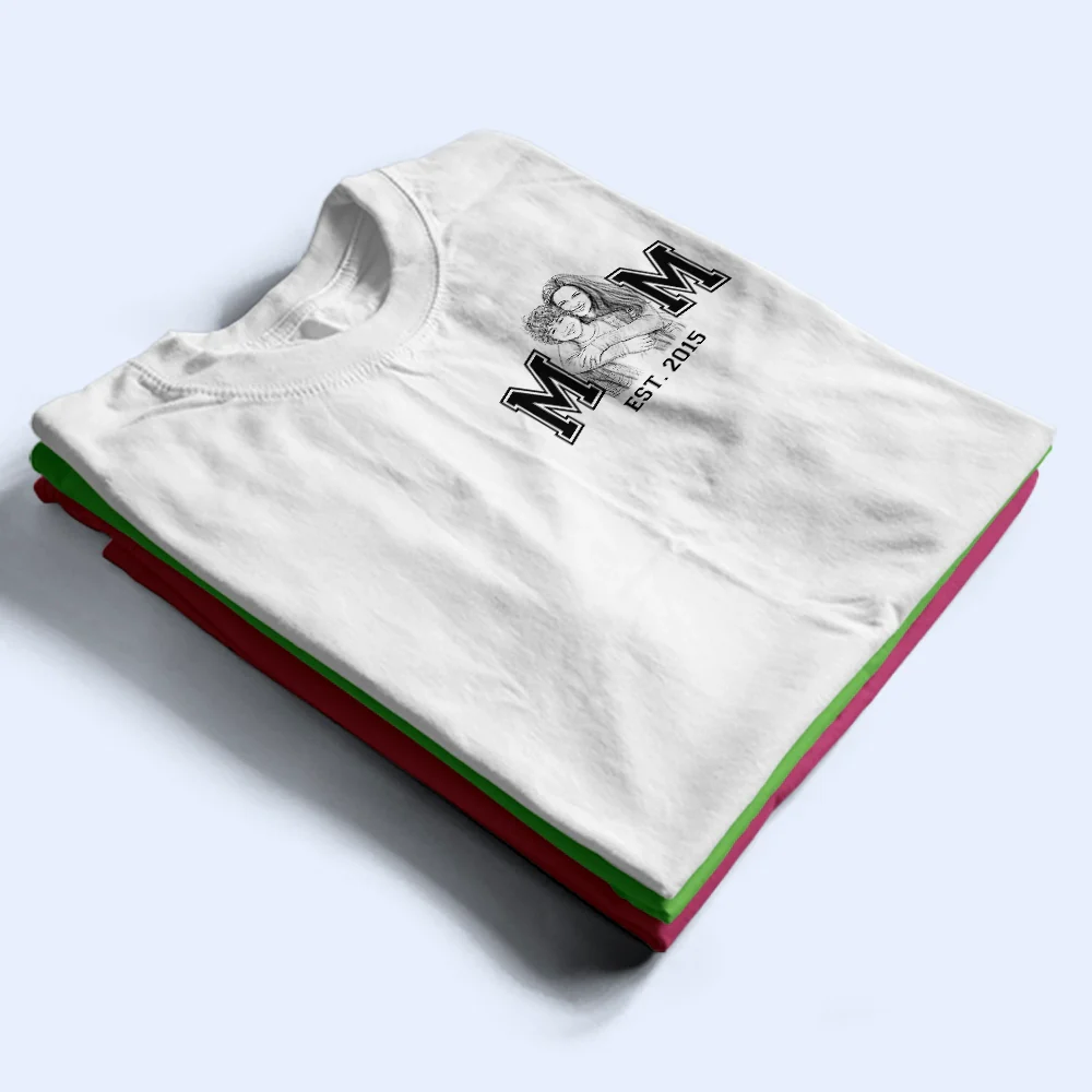 Custom Photo Pencil Sketch New Dad New Mom - Personalized T Shirt - Image 4