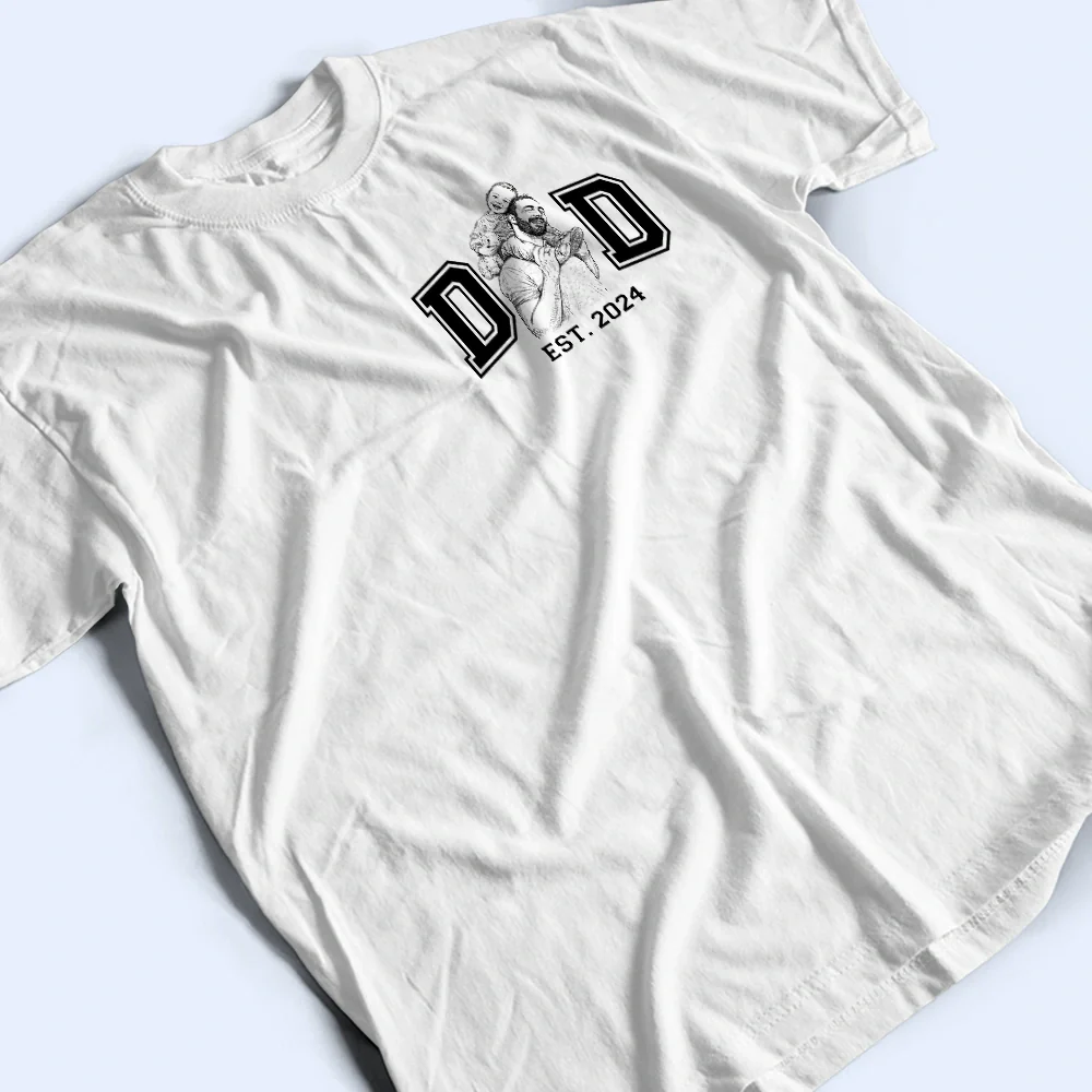 Custom Photo Pencil Sketch New Dad New Mom - Personalized T Shirt - Image 5