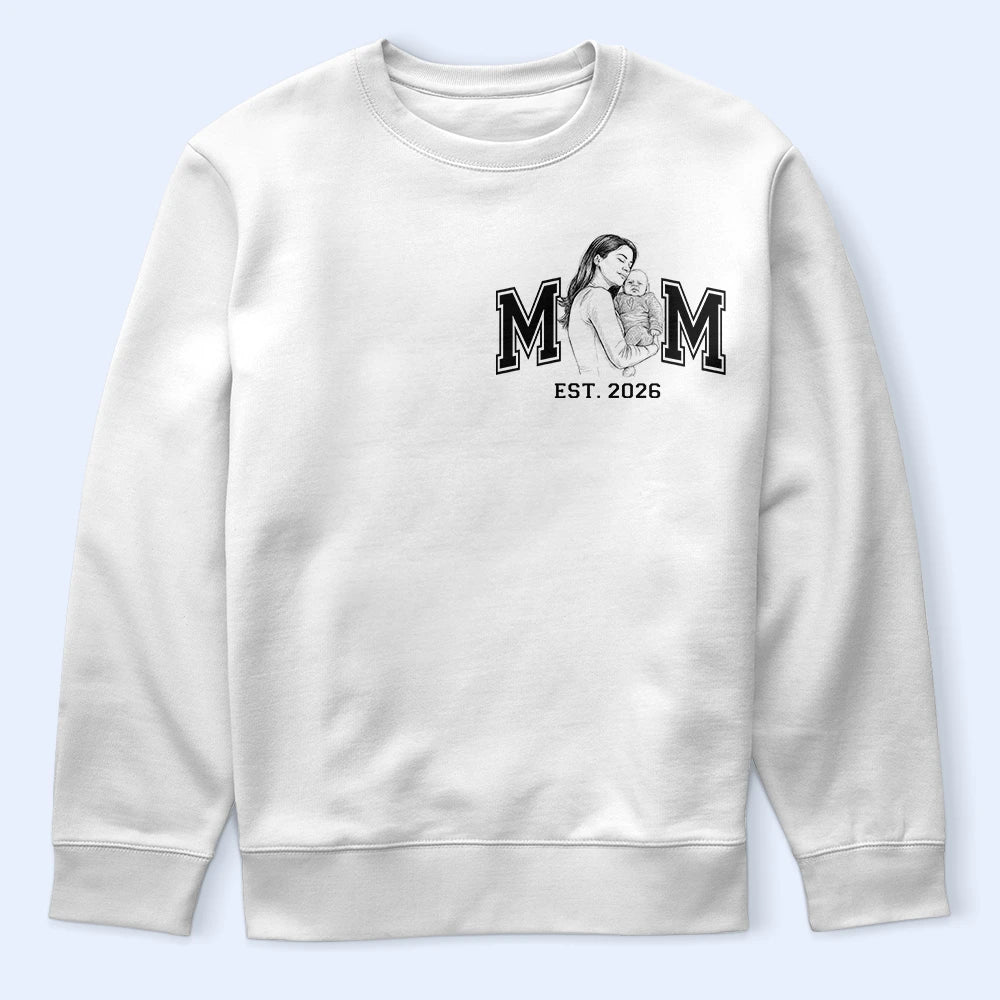 Custom Photo Pencil Sketch New Dad New Mom - Personalized T Shirt - Image 7