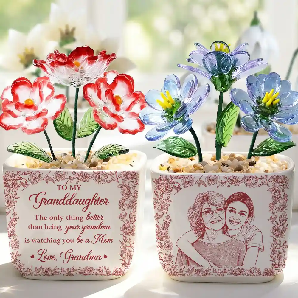 Custom Photo Pencil Sketch The Only Thing Better Than Being Your Mother - Personalized Glass Flower Plant Pot - Image 4