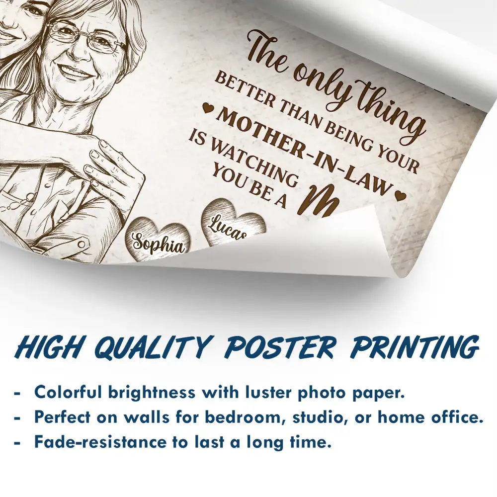 Custom Photo Pencil Sketch To My Daughter Mom And Daughter - Personalized Poster - Image 6