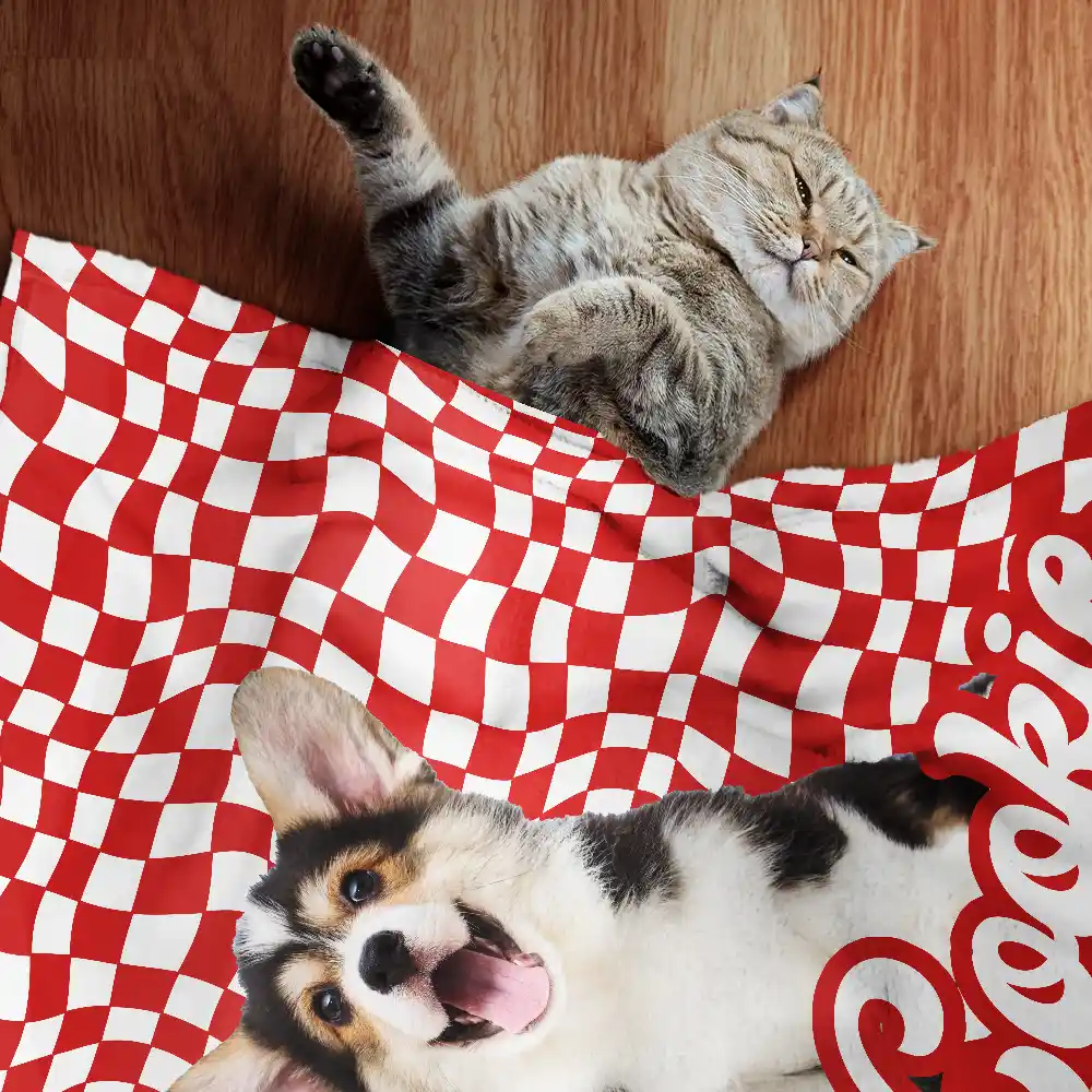 Custom Photo Pet Dog Cat Square Background - Personalized Pet Blanket - Image 3