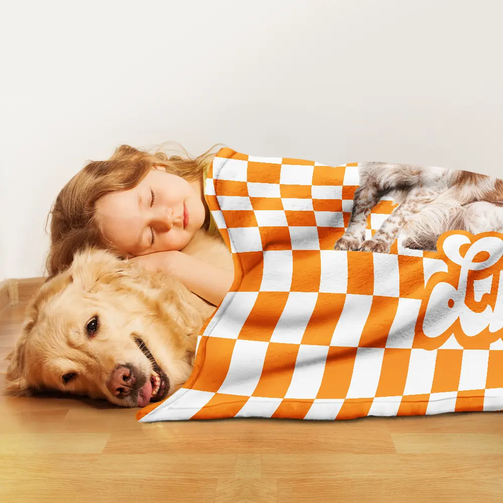Custom Photo Pet Dog Cat Square Background - Personalized Pet Blanket - Image 4