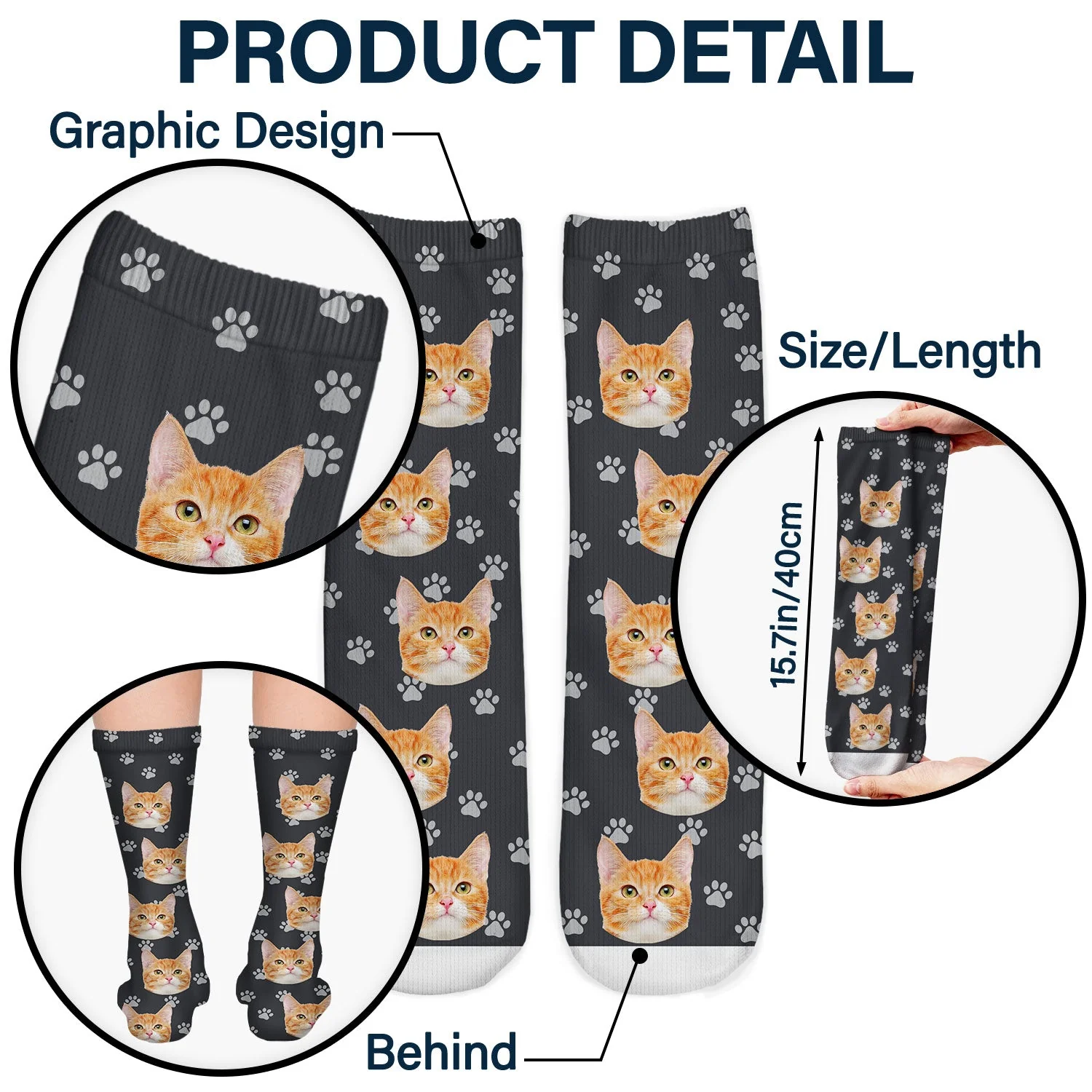 Custom Photo Pet Face Funny Pattern - Gift For Dog Lovers, Cat Lovers, Family - Personalized Socks - Image 6