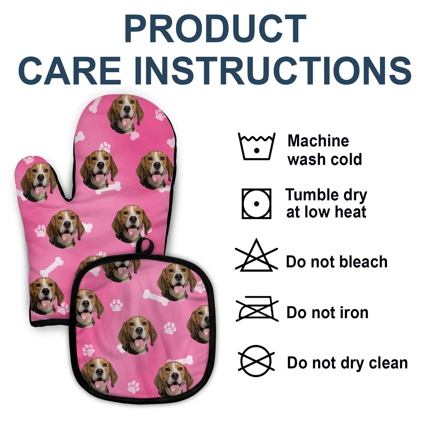Custom Photo Pet Face - Gift For Pet Lovers - Personalized Oven Mitts, Pot Holders - Image 5