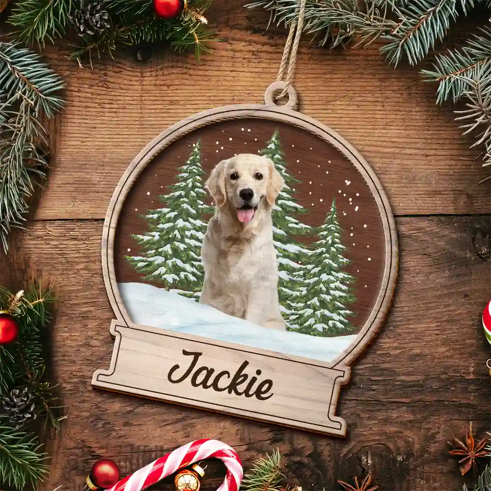 Custom Photo Pet Face Memorial Dog Cat - Personalized 2-Layered Wooden Ornament - Image 6