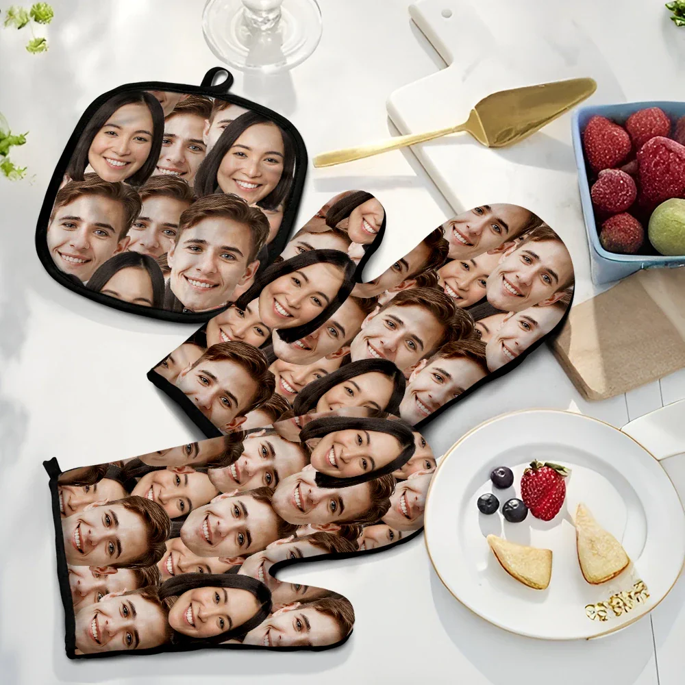 Custom Photo Pet Face - Personalized Oven Mitts, Pot Holders - Image 3
