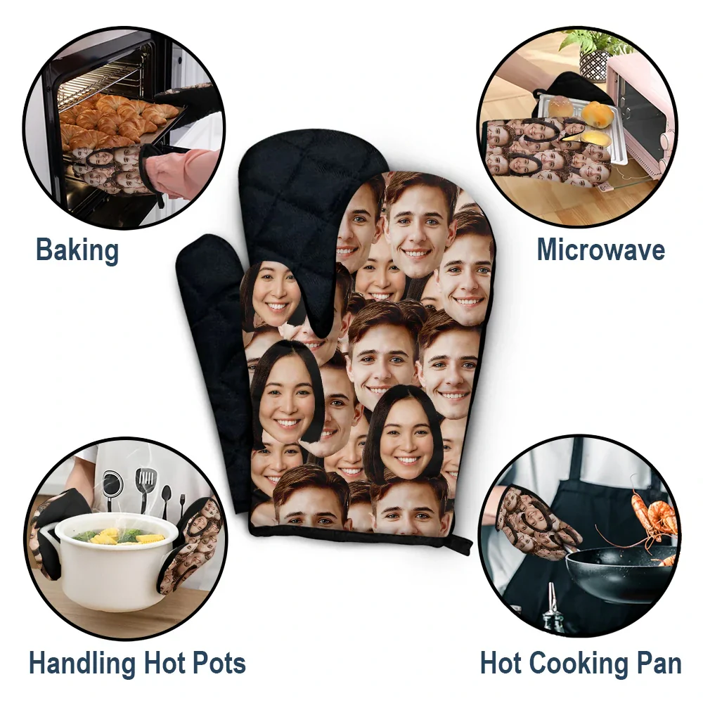 Custom Photo Pet Face - Personalized Oven Mitts, Pot Holders - Image 6