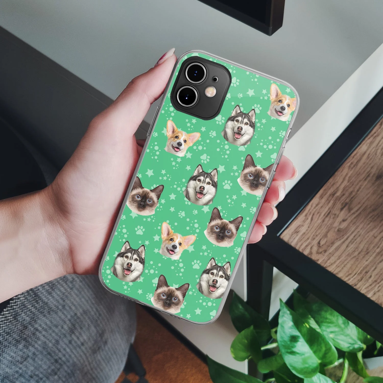 Custom Photo Pet Faces Human Faces - Gift For Dog Lovers, Cat Lovers, Men, Women - Personalized Clear Phone Case - Image 5